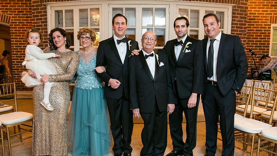 Victoria Jabara and her family at a wedding