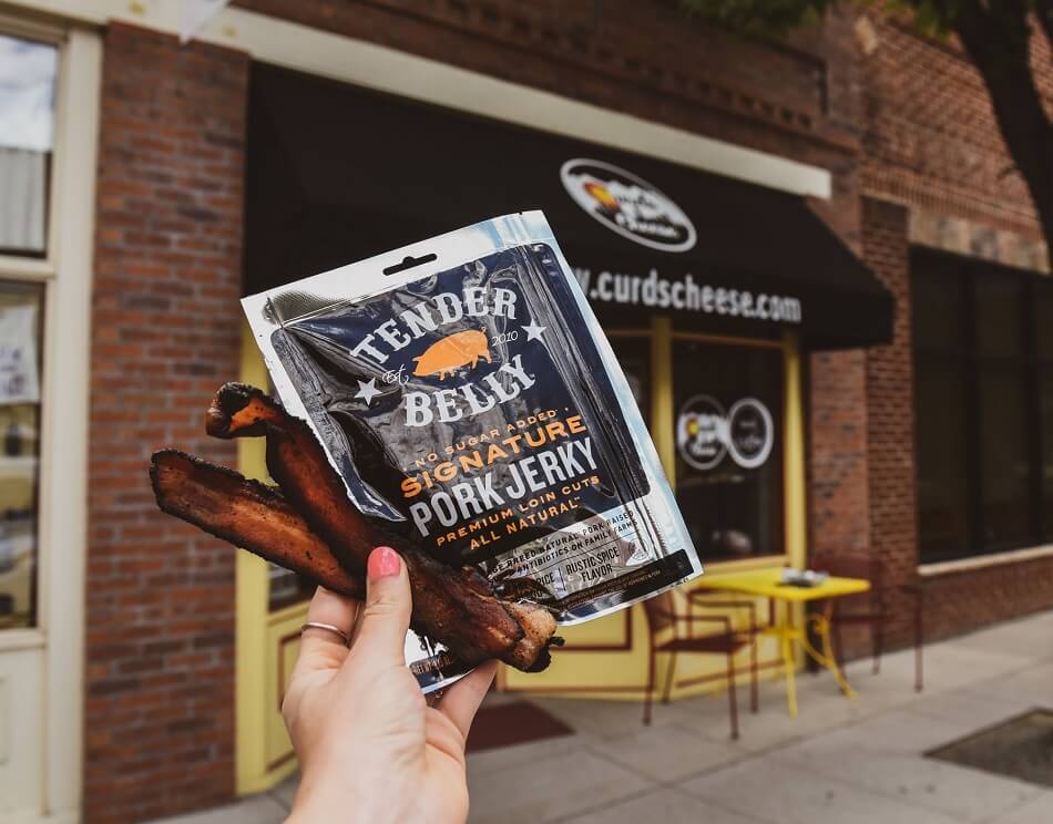 Tender Belly used asset-based lending to expand to retail sales, like this pouch of jerky.