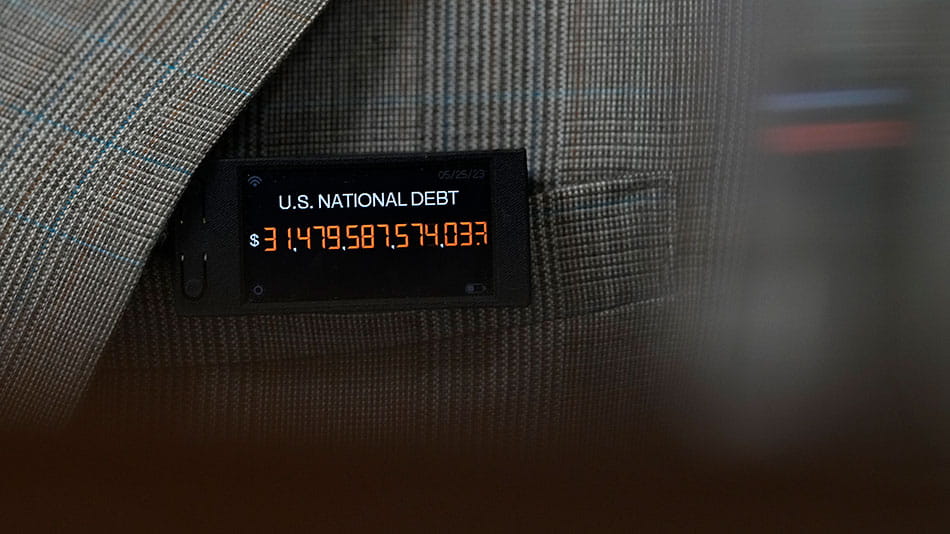 Photo of debt figure in digital numbers