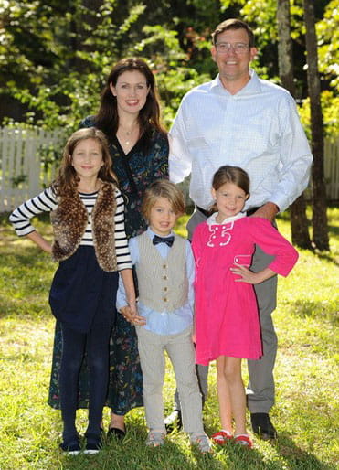 Katy Canan, her husband, and three children.